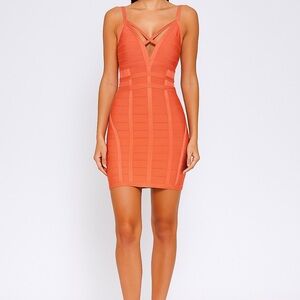 bebe Vibrant Orange Mini Dress